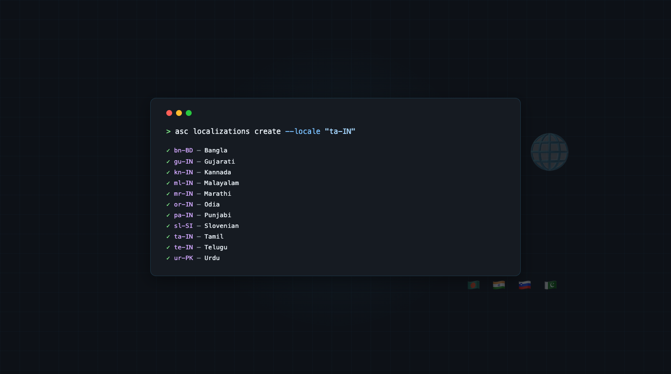 New App Store Languages from the Terminal